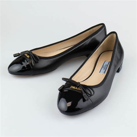 prada black leather ballet flat|Prada Ballet Flats .